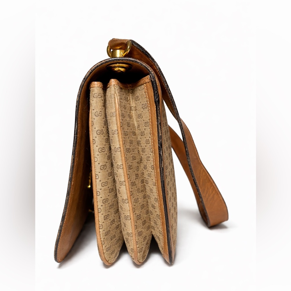 Authentic Vintage Gucci Blondie GG Canvas Shoulder Bag Tan Leather w/ Box - Picture 5 of 13